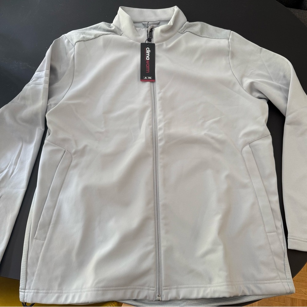 Adidas Gray Windbreaker Jacket Lightweight Performance